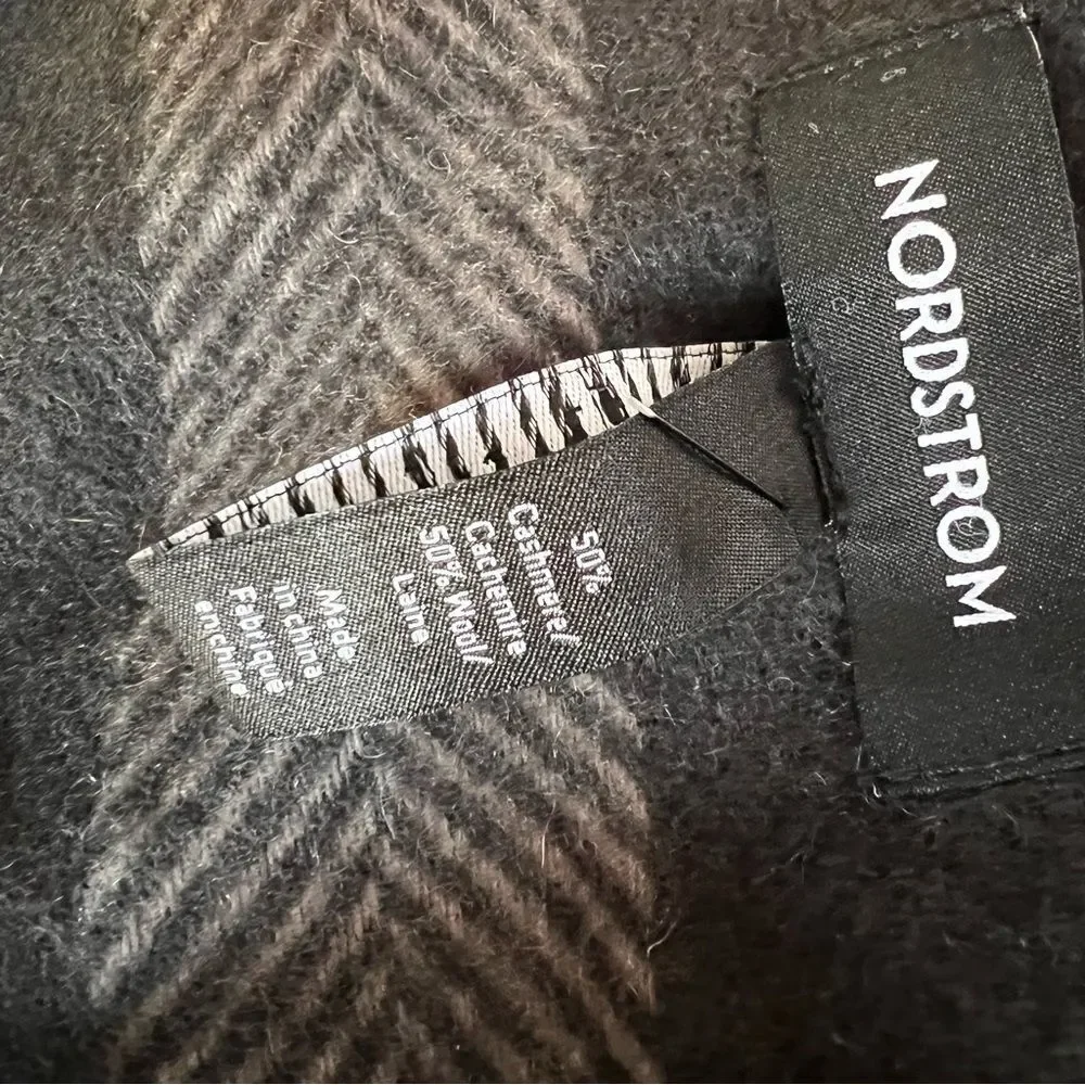 NORDSTROM Cashmere Wool Blend Twill Scarf Gray NEW Unisex